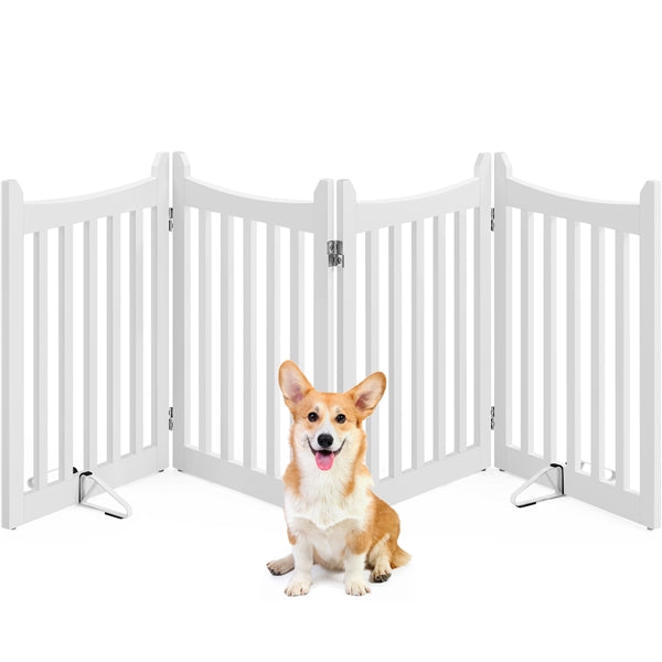 Yaheetech 24" H Freestanding Pet Gate for Dogs