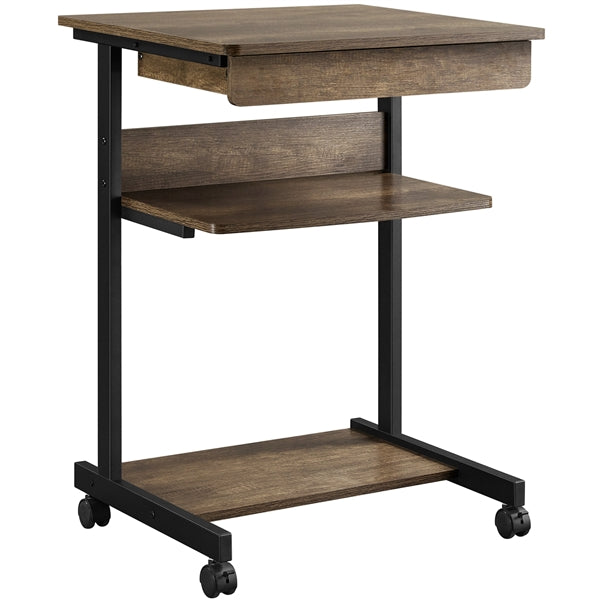 Yaheetech Rolling Computer Desk with Drawer & Keyboard Tray