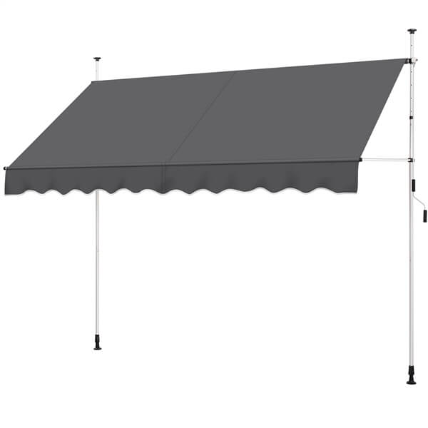 Yaheetech Manual Retractable Awning with Adjustable Angle & Height