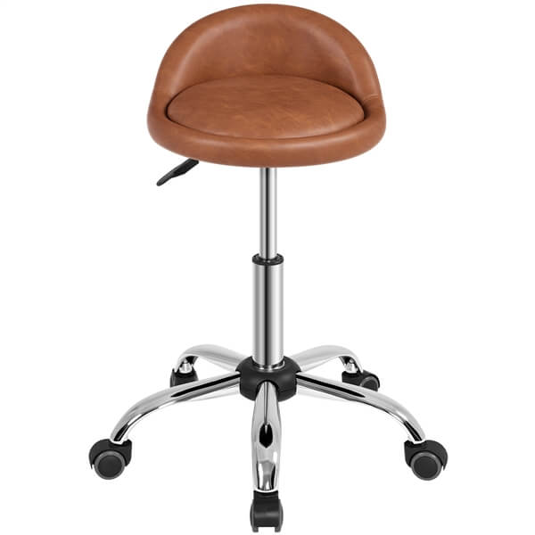 Yaheetech PU Leather Rolling Bar Stool