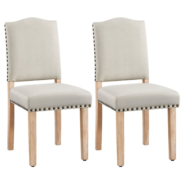 Yaheetech Dining Room Chair Fabric Parsons Chairs with Nailhead Trim