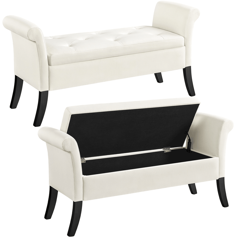 Yaheetech Modern Fabric Tufted Storage Bench