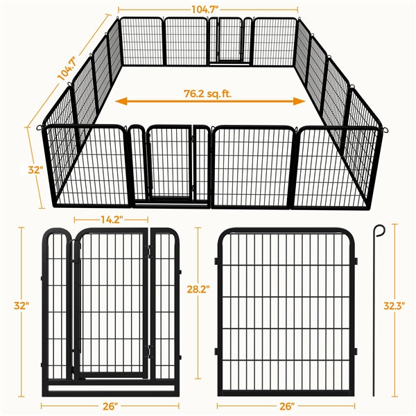 Yaheetech Dog Playpen Outdoor, 32 inch 8/12 Panels