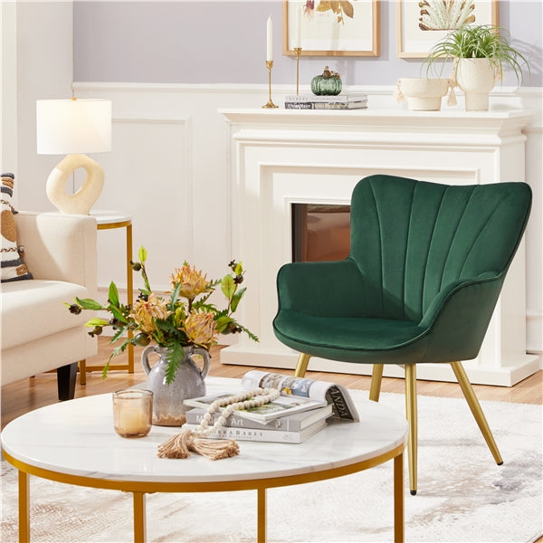 Yaheetech Velvet Accent Chair