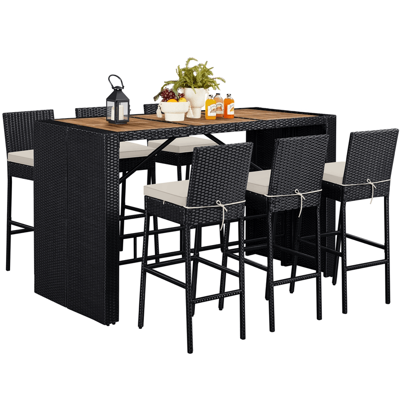 Yaheetech 7-Piece Outdoor Bar Set Table and Chairs