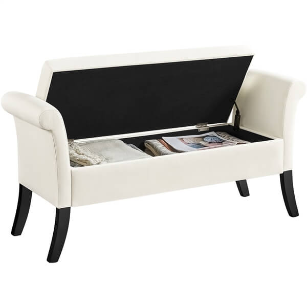 Yaheetech Modern Fabric Tufted Storage Bench