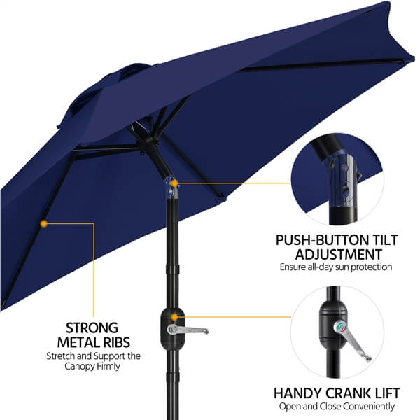 Yaheetech Patio Umbrella, 7.5FT Outdoor Table Market Umbrella