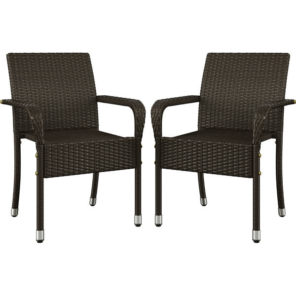 Yaheetech Set of 2 PE Outdoor Rattan Chair