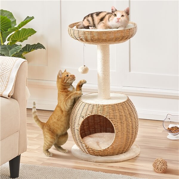 29.5″ Tall Rattan Cat House