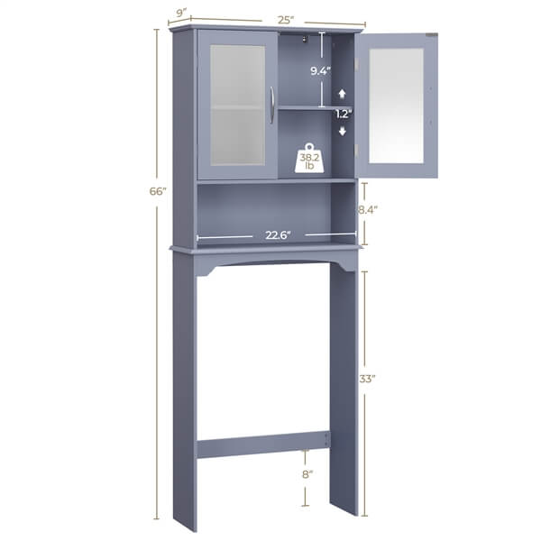 Yaheetech Modern Over The Toilet Storage Cabinet