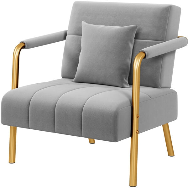 Yaheetech 30″ W Velvet Accent Armchair with Cozy Pillow