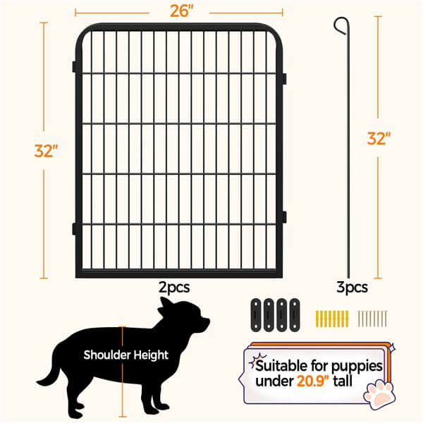 Yaheetech Dog Playpen Outdoor, 32 inch 2 Panels