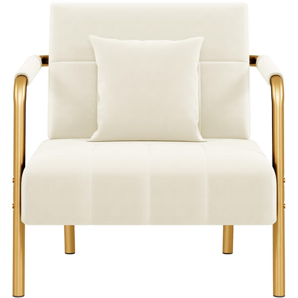 Yaheetech 30″ W Velvet Accent Armchair with Cozy Pillow