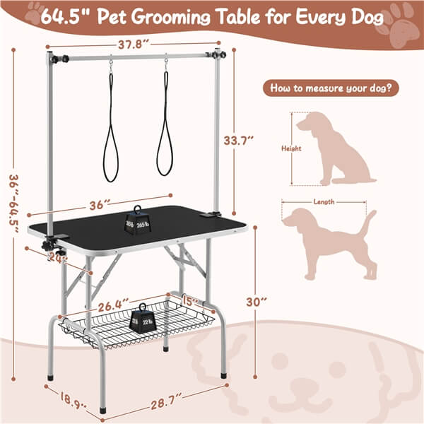 Yaheetech 46'' Pet Grooming Table for Large Dogs Maximum Capacity Up to 265Lb