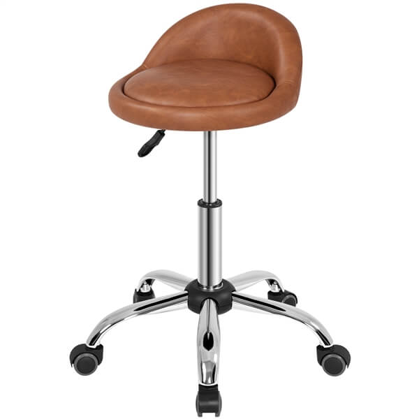 Yaheetech PU Leather Rolling Bar Stool