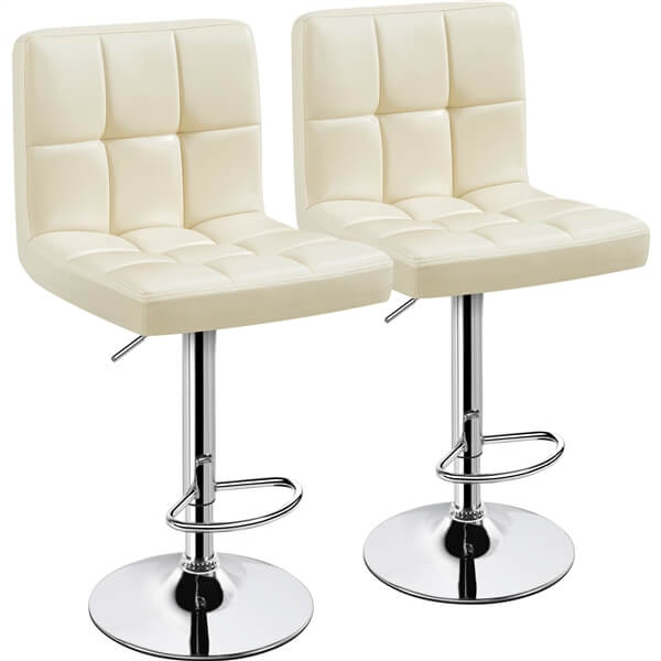 Yaheetech Adjustable PU Leather Swivel Barstools