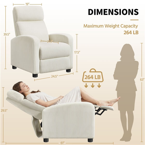 Yaheetech Recliner Chair Recliner Sofa