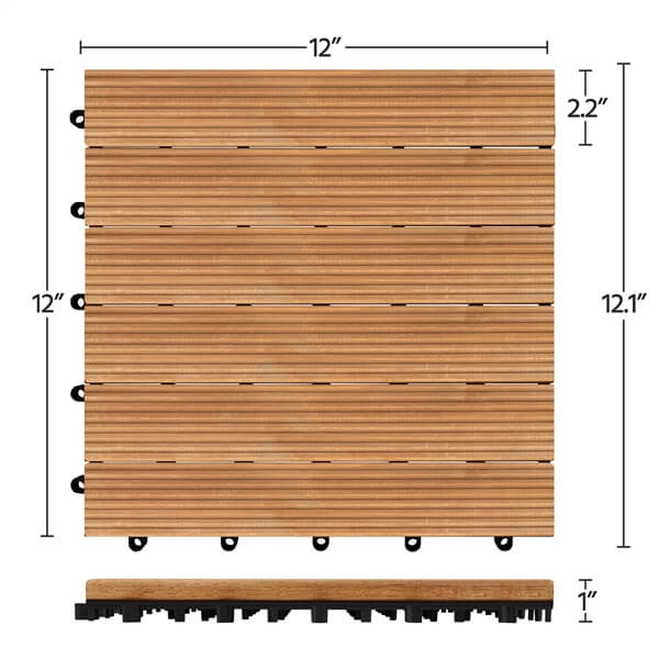 Yaheetech 27PCS Interlocking Patio Deck Tiles