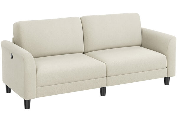 Yaheetech 2-Seater Fabric Couch with USB Charging Ports
