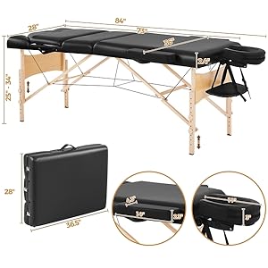 Yaheetech Massage Tables Portable Lash Bed