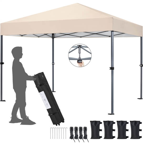 Yaheetech 10x10 1-Person Setup Pop Up Canopy Tent