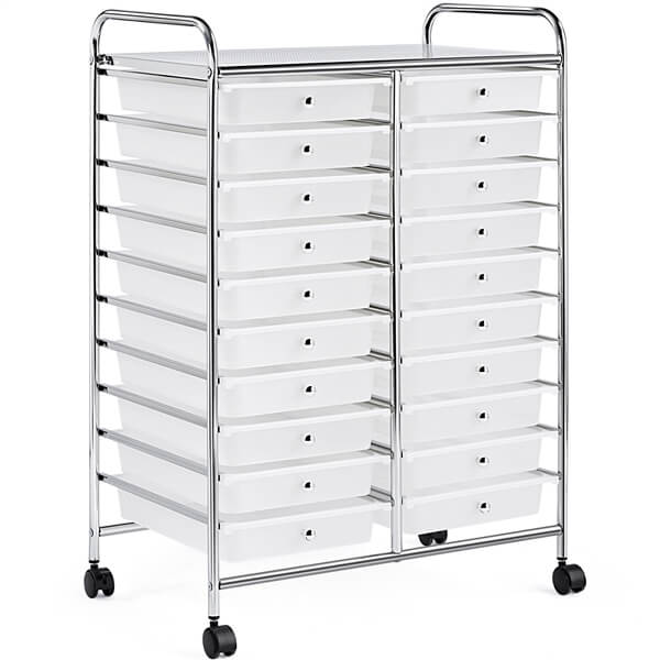 Yaheetech 20-Drawer Rolling Storage Cart