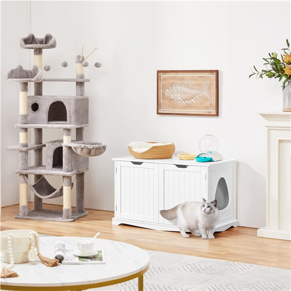 Yaheetech Cat Litter Box Enclosure, Litter Cabinet Furniture Hidden