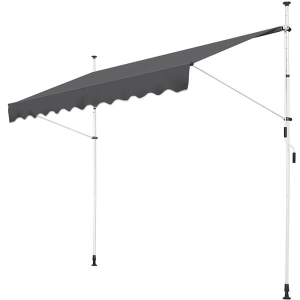 Yaheetech Manual Retractable Awning with Adjustable Angle & Height