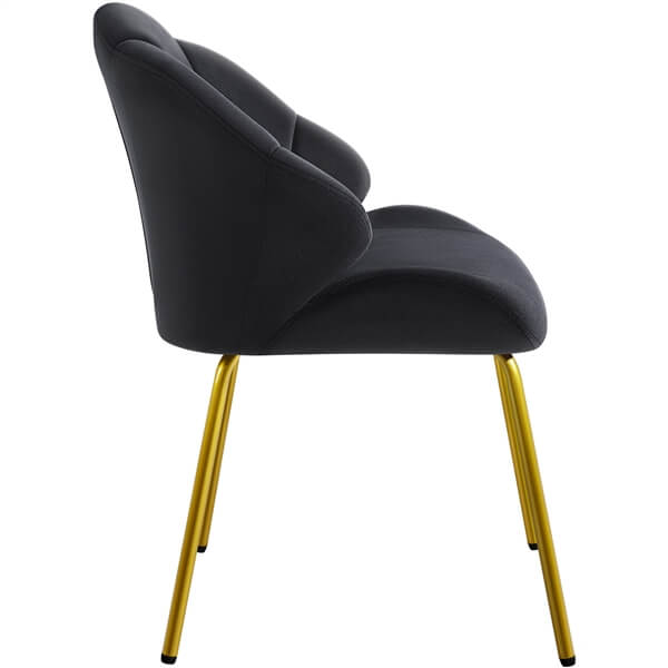 Yaheetech Velvet Accent Chair with Shell-Shaped Backrest