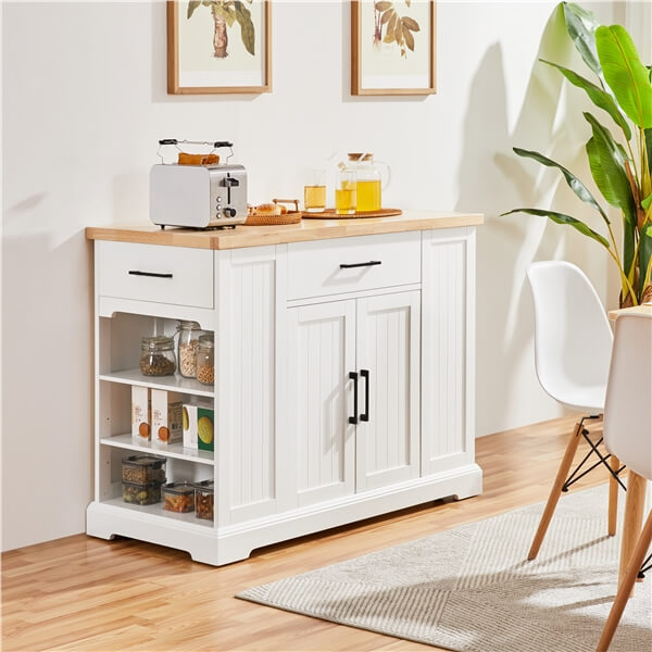 Yaheetech Rolling Kitchen Island Cart with 3 Drawers