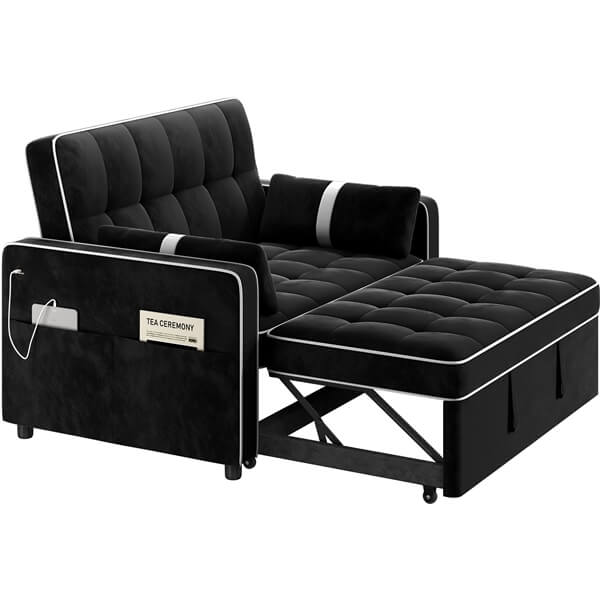 Yaheetech 3-in-1 Pull-Out Sofa Bed