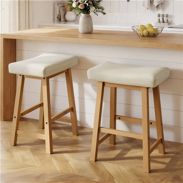 Set of 2 Farmhouse Counter Height Bar Stools