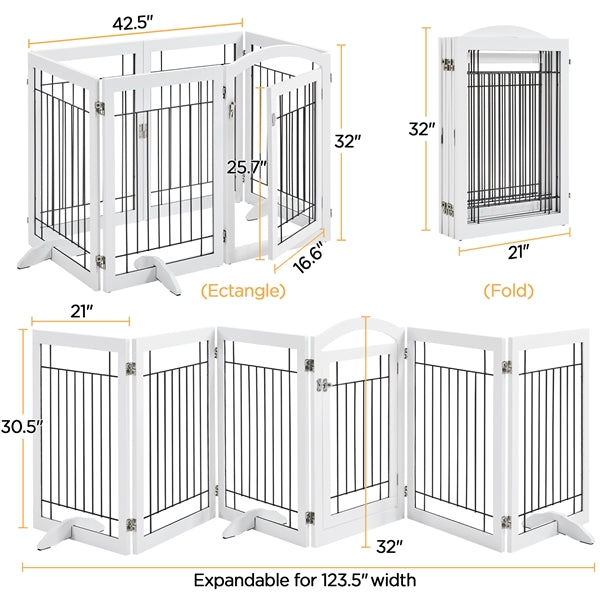 Yaheetech 32-inch Tall Dog Gate with Door Extra Wide