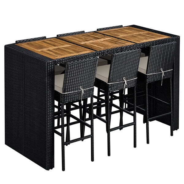 Yaheetech 7-Piece Outdoor Bar Set Table and Chairs