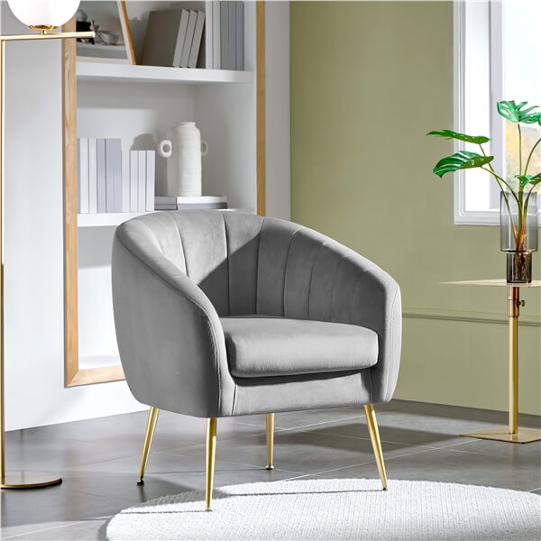 Yaheetech Velvet Accent Chair