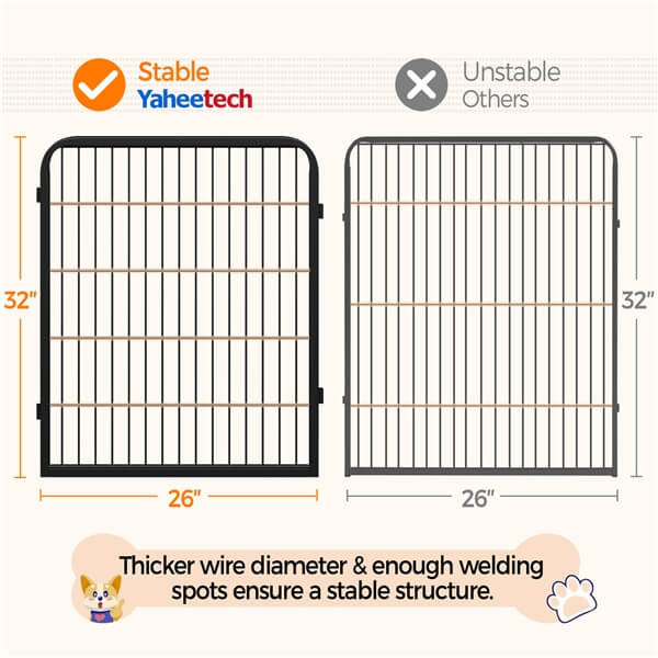 Yaheetech Dog Playpen Outdoor, 32 inch 2 Panels