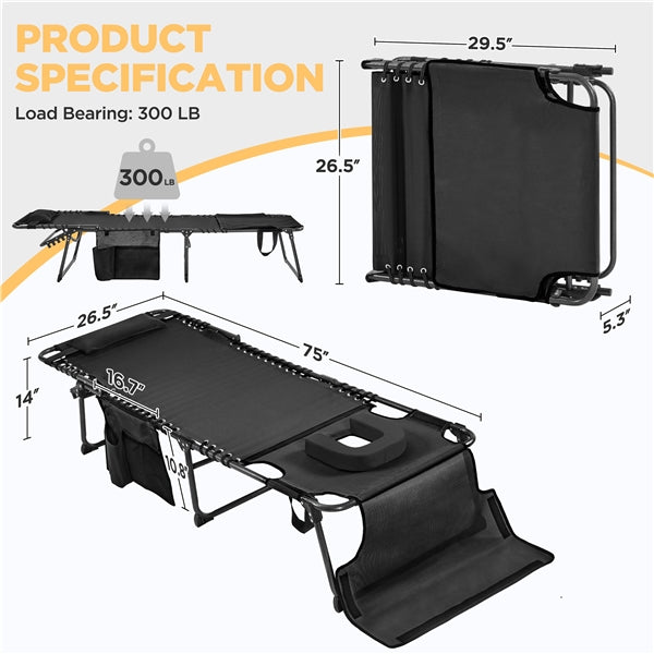Yaheetech 5 Position Folding Tanning Chair