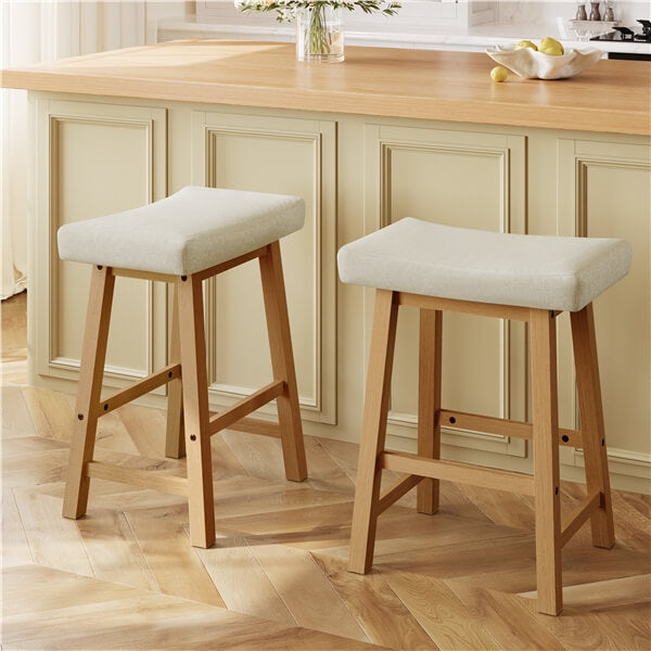 Set of 2 Farmhouse Counter Height Bar Stools