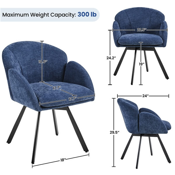 Yaheetech Flower-shaped Chenille Accent Armchair