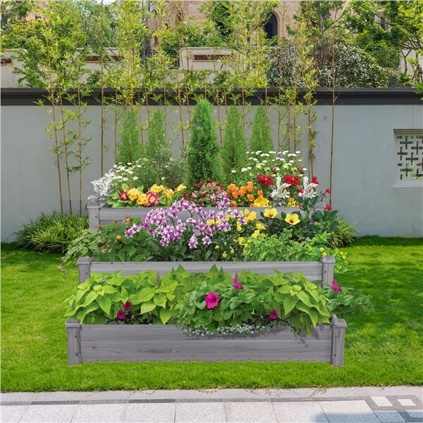 Yaheetech 3 Tier Raised Garden Bed Fir Wood