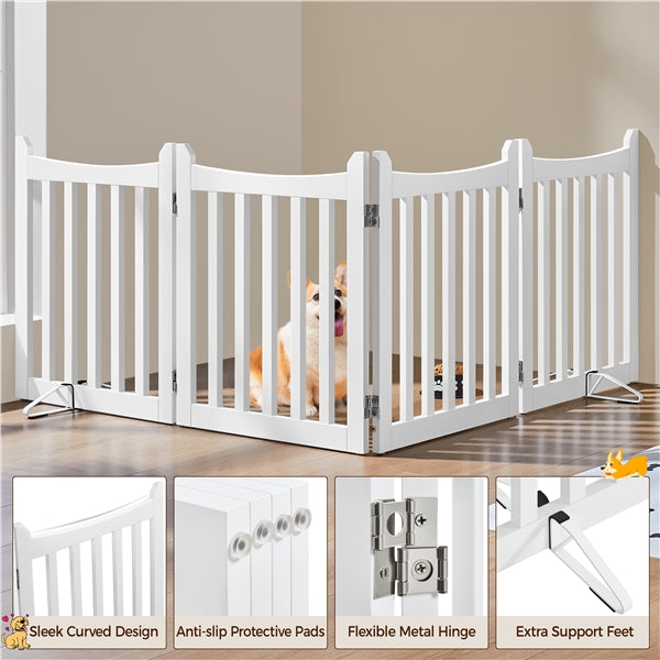Yaheetech 24" H Freestanding Pet Gate for Dogs