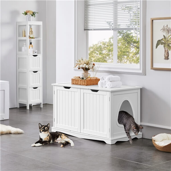 Yaheetech Cat Litter Box Enclosure, Litter Cabinet Furniture Hidden
