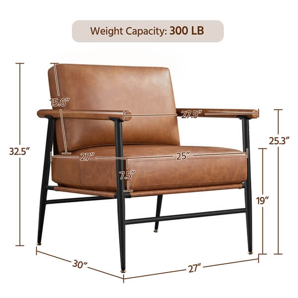 Yaheetech PU Leather Living Room Chair