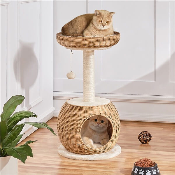 29.5″ Tall Rattan Cat House