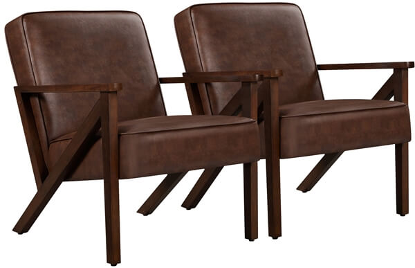 Yaheetech PU Leather Accent Chair