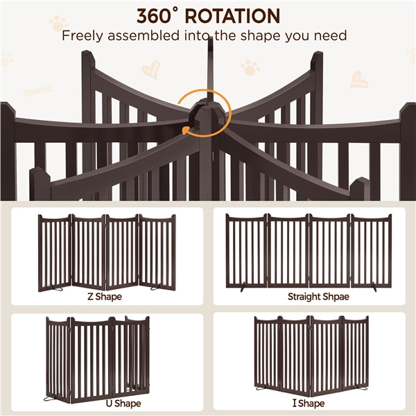 Yaheetech 36" H Extra Tall Freestanding Pet Gate 4-Panel