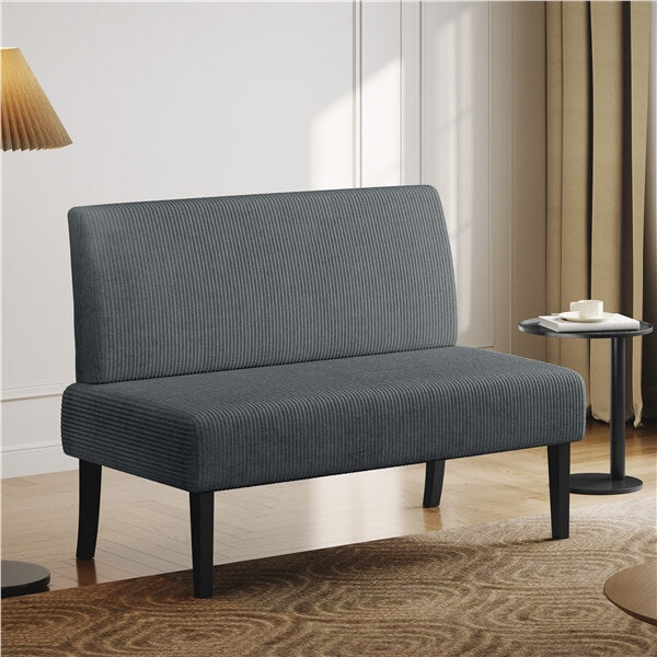 Yaheetech Corduroy Loveseat Small Couch