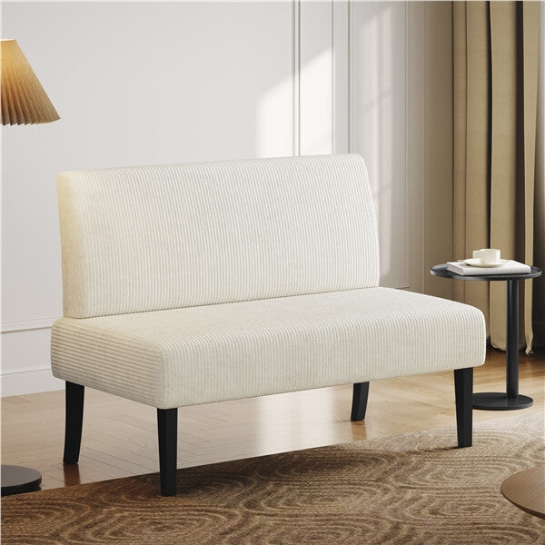 Yaheetech Corduroy Loveseat Small Couch