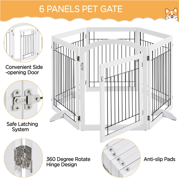 Yaheetech 32-inch Tall Dog Gate with Door Extra Wide