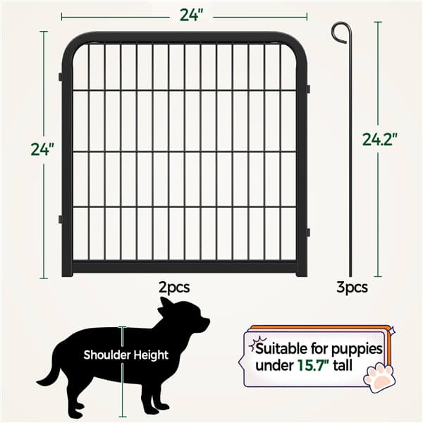 Yaheetech Dog Playpen, 24 inch 2 Panels Dog Pen